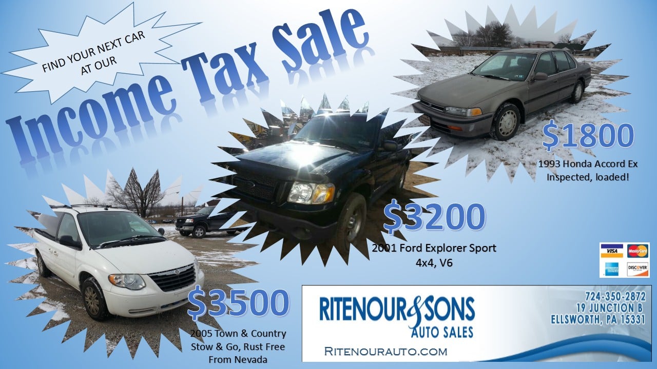 Used Cars Junk Yards Specials Ellsworth PA 15331 - RITENOUR & SONS AUTO SALES